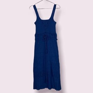 Charlotte Ronson blue crochet knit dress